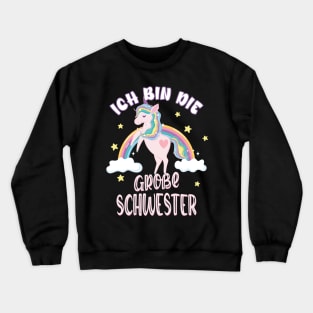 Ich bin die große Schwester Einorn Crewneck Sweatshirt